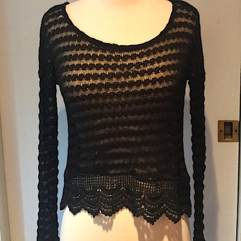 Crystal K Black Lace Top